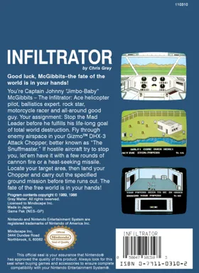 Infiltrator (USA) box cover back